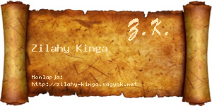 Zilahy Kinga névjegykártya